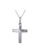 Men's White Gold Cross 14K with Chain