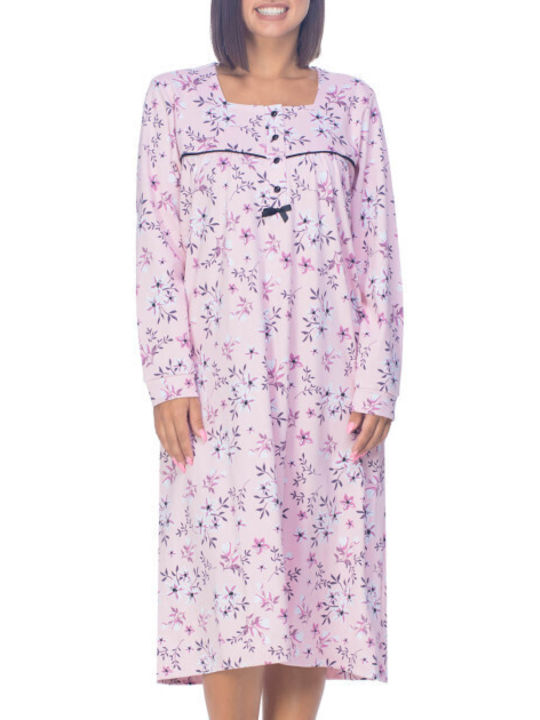 Koyote Winter Cotton Women's Nightdress Pink