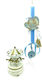 Osterkerze Quadratisch 20cm Blau