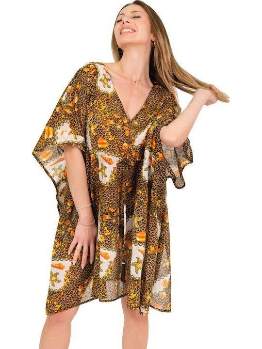 Aquablue Damen Kaftan Strand Braun