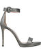 Leder Damen Sandalen in Silber Farbe