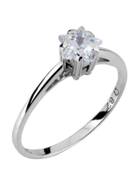 Single Stone from White Gold 14K