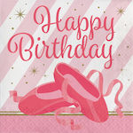 Party Napkins "twinkle Toes" Pink 16pcs