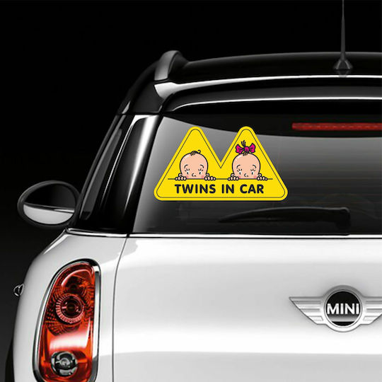 Semn Baby on Board cu Autocolant Galben