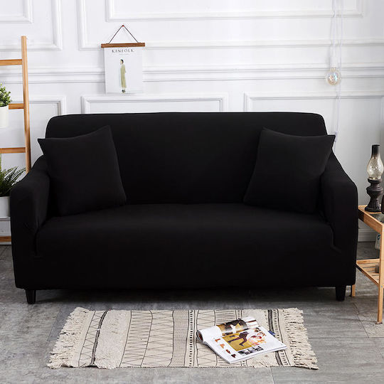 Elastic Cover for Three Seater Sofa Black 1pcs G2-ELSOCO-34134-3S-BLACK-OEM