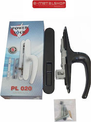 Power Lock Σπανιολέτα Παραθύρου με Πλάκα Μαύρη PL-020
