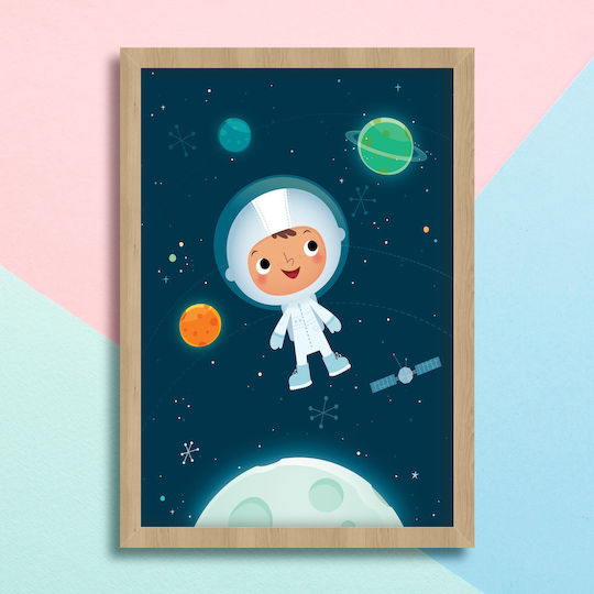 Tablou Copilăresc Astronaut din Lemn 32x23buc