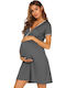 Nebility Summer Maternity Mini Dress Gray