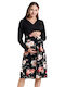 Nebility Winter Maternity Midi Dress Black