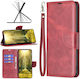 Lambskin Texture Wallet Red (Oppo A98)