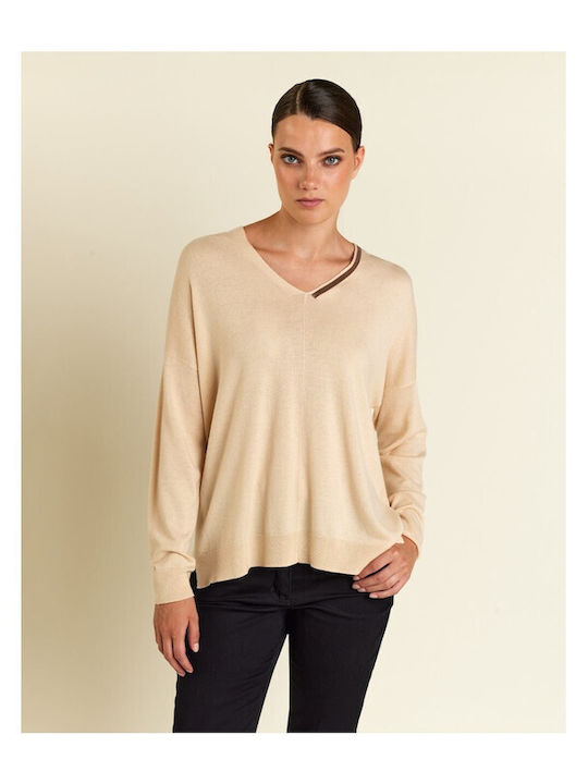 Forel Women's Long Sleeve Pullover Beige
