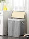 Songmics Bamboo Laundry Basket with Lid 51.5x31.5x60.5cm Gray