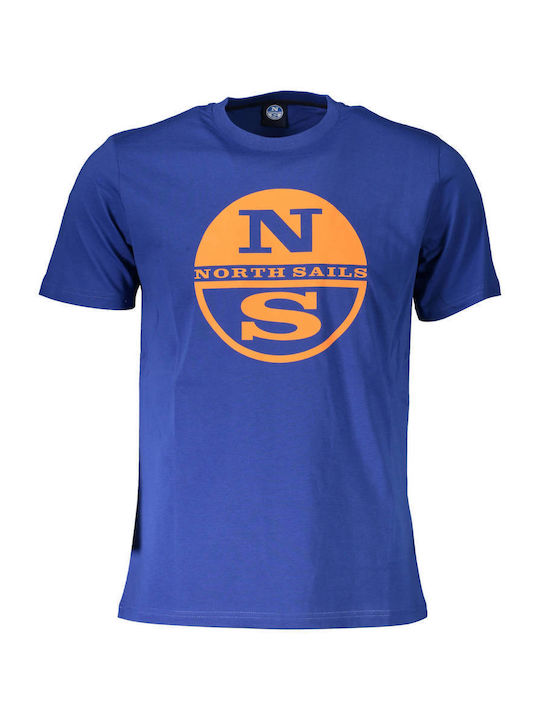 North Sails T-shirt Bărbătesc cu Mânecă Scurtă Albastru