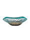 Marhome Glass Decorative Platter Turquoise 32.5x18x9cm