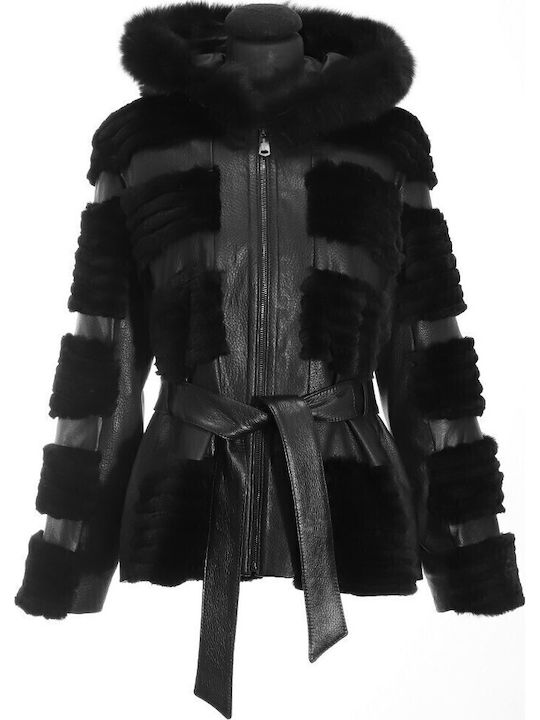 Scurtă Blană de damă Negru