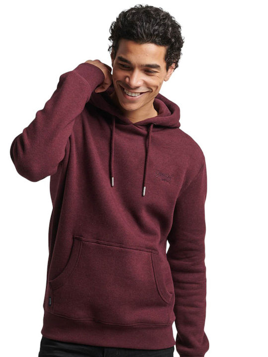 Superdry M D5 Φούτερ με Κουκούλα Μπορντό