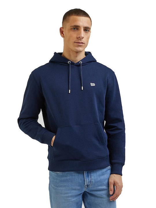 Lee Plain Men's Sweatshirt with Hood and Pockets Navy Blue