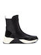 Leder Stiefeletten Damen Schwarz