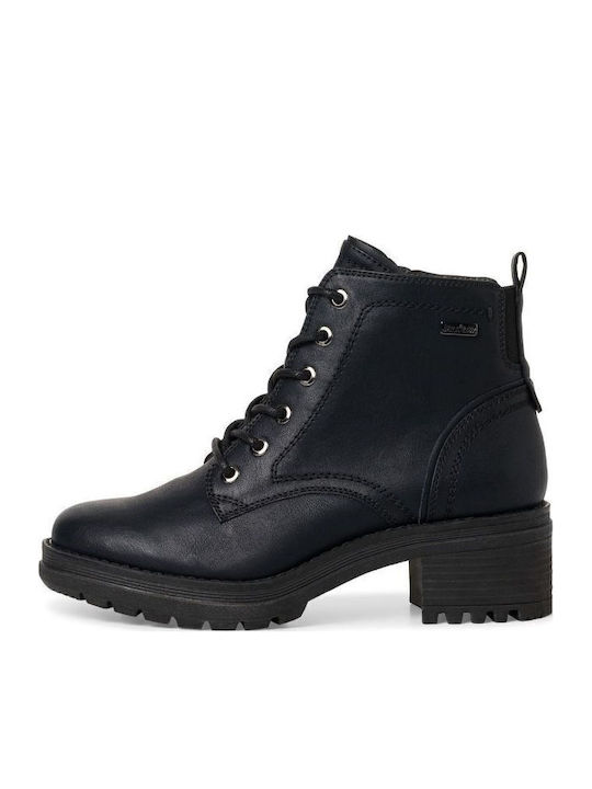 Women's Ankle Boots with Medium Heel & Fur Black