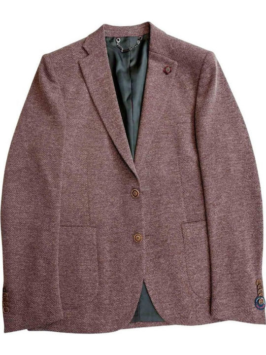 Sacou bărbați cu croială normală Burgundy
