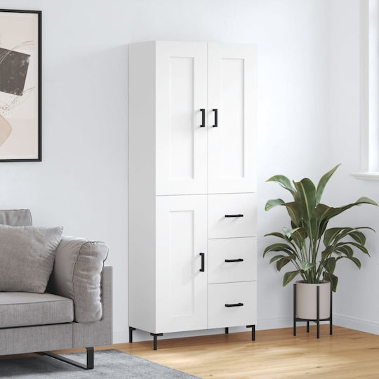 Ντουλάπα Γραφείου Ξύλινη Λευκό 69.5x34x180cm