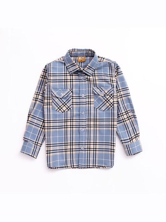 Funky Kids Checked Shirt Light Blue