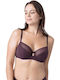 Burgundy Sutien fără căptușeală cu Baloane