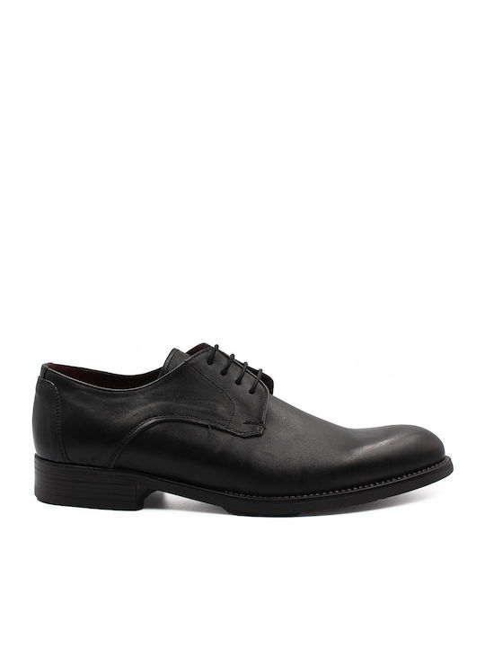 Basic Leder Herren Freizeitschuhe STRIPE Μαύρο