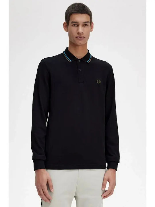Fred Perry Polo Bluză cu mânecă scurtă Neagră