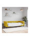 Sofa Bed Single Upholstered with Fabric Yellow with Slats for Mattress 90x200cm