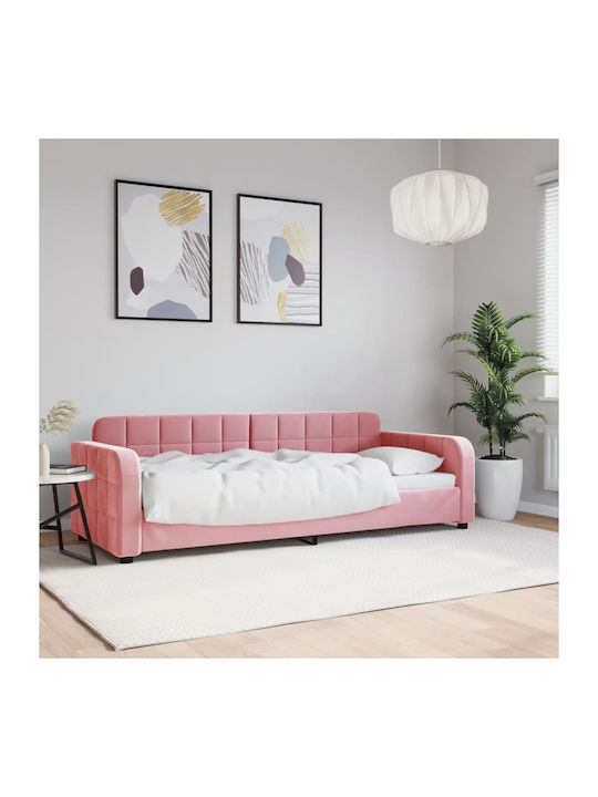 Canapea Pat Single Metalic Rose cu Lamele pentr...