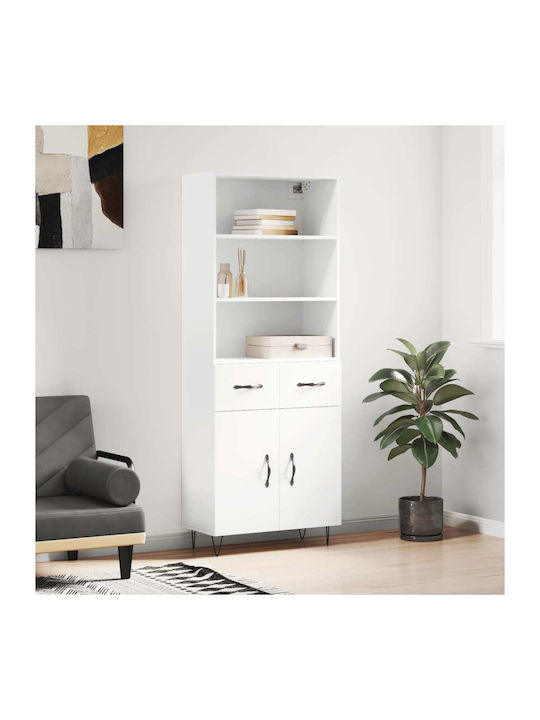 Bibliothek Weiß 69.5x34x180cm