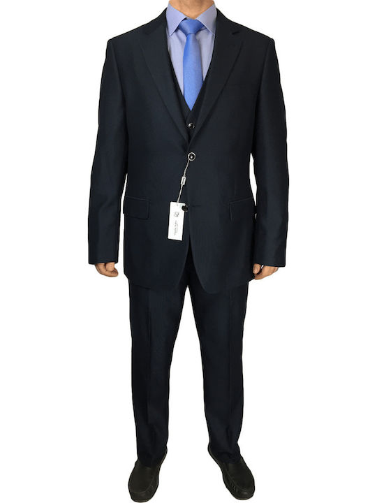 Men's Winter Suit with Vest Blue