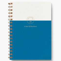 adBook Daily Spiral Planner Agenda 2024 Blue 12x17cm -211