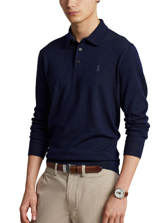Ralph Lauren Men's Long Sleeve Sweater Polo Navy Blue