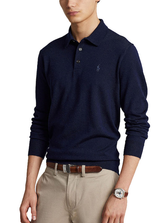 Ralph Lauren Herren Langarm-Pullover Polo Marineblau