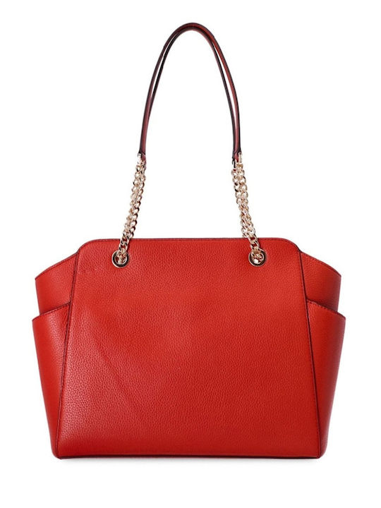 Damen Leder Tote Handtasche Orange