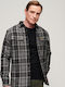 M D3 Ovin Long Sleeve Overshirt Regular Fit Checked Black