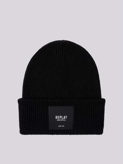 Beanie Unisex Σκούφος Πλεκτός σε Μαύρο χρώμα