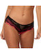 Damen Slip mit Spitze Rot