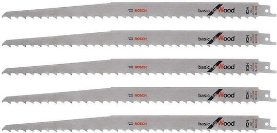 Bosch S1617K Jig Saw Blade for Wood 300mm Basic for Wood 5pcs 2608650679