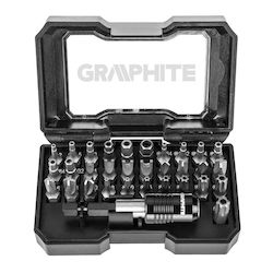 Graphite Set 32 Screwdriver Bits Torx / Straight / Star/Torx / Cross