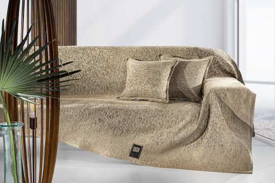 Guy Laroche Four-Seater Sofa Throw 2 Sides Matis 180x350cm Beige