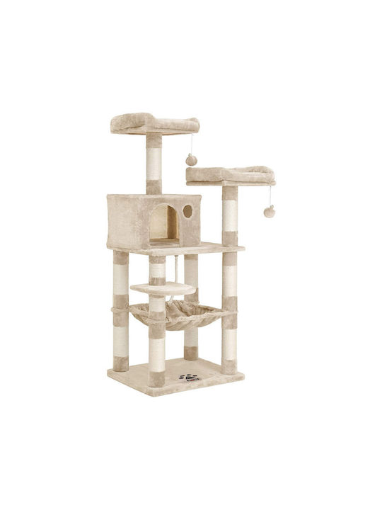 Feandrea Scratching Post Cat Trees Beige 5 levels 55x45x143cm
