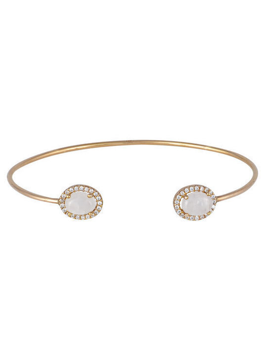 Savvidis Bracelet Handcuffs made of Gold with Zircon