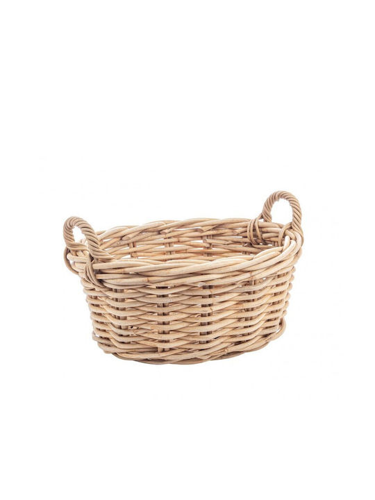 Dekorativer Korb Rattan mit Griffen Braun 59x48x26cm Bizzotto