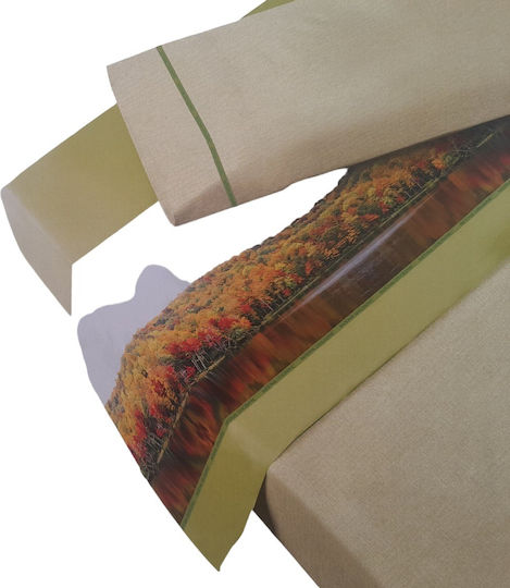 National Geographic Set Dublu 4buc 150x230cm cu Elastic Pădure Pădure National Geographic Set Dublu 4buc 150x230cm cu Elastic Pădure Pădure