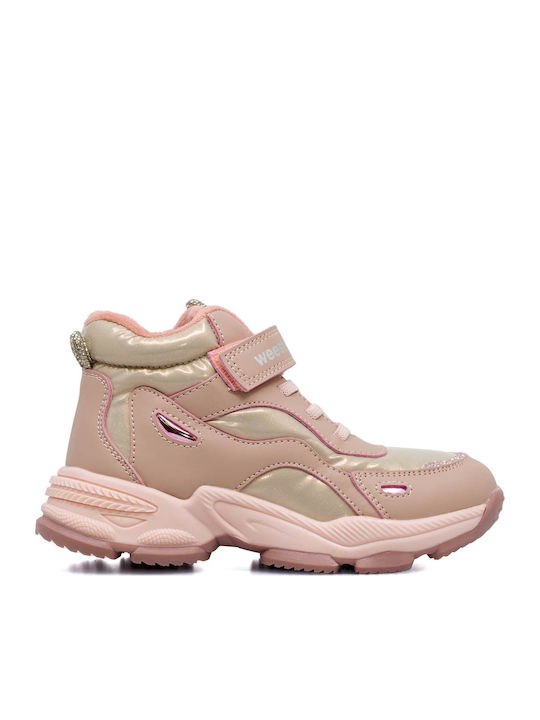 Weestep Παιδικά Sneakers High με Σκρατς Ροζ