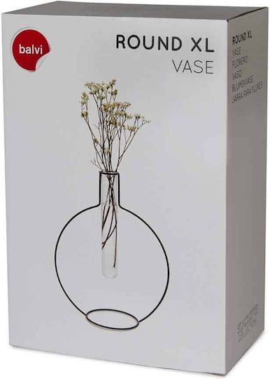 Balvi Βάζο Μεταλλικό Μαύρο Φ12xΥ34cm