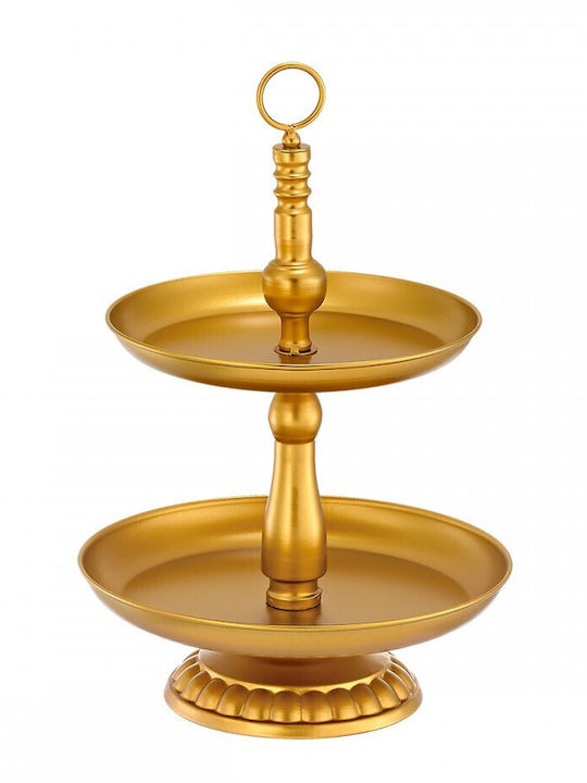 Palma Emporio Metal Rectangular Serving Tray with Handles in Gold Color 24x24x37cm 0496.23645 1pcs